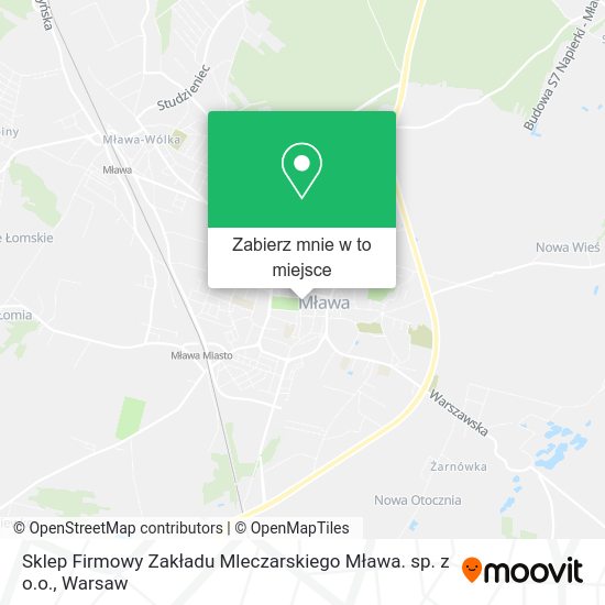 Mapa Sklep Firmowy Zakładu Mleczarskiego Mława. sp. z o.o.