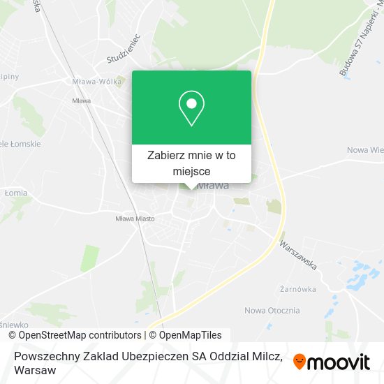 Mapa Powszechny Zaklad Ubezpieczen SA Oddzial Milcz