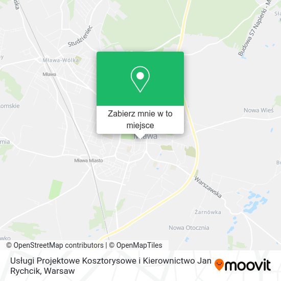 Mapa Usługi Projektowe Kosztorysowe i Kierownictwo Jan Rychcik