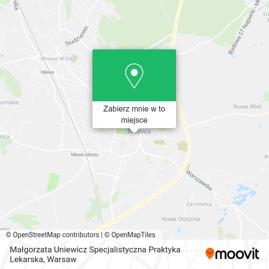 Mapa Małgorzata Uniewicz Specjalistyczna Praktyka Lekarska