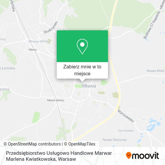 Mapa Przedsiębiorstwo Usługowo Handlowe Marwar Marlena Kwiatkowska