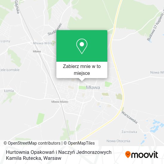 Mapa Hurtownia Opakowań i Naczyń Jednorazowych Kamila Rutecka