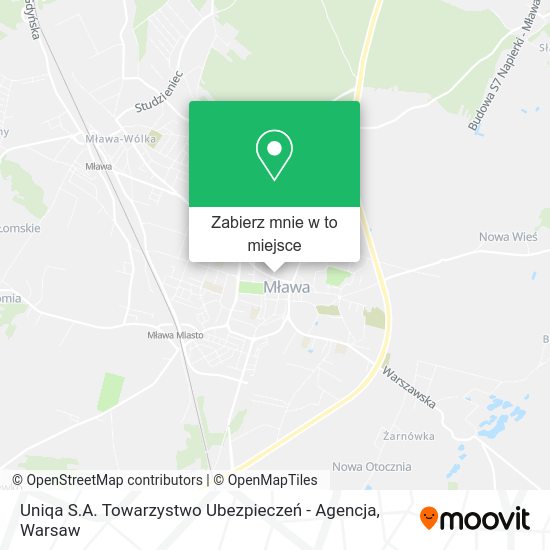 Mapa Uniqa S.A. Towarzystwo Ubezpieczeń - Agencja