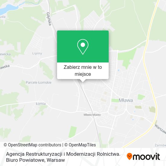 Mapa Agencja Restrukturyzacji i Modernizacji Rolnictwa. Biuro Powiatowe