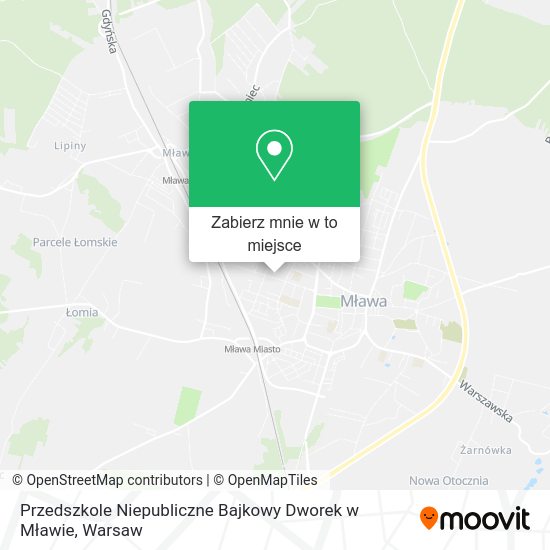 Mapa Przedszkole Niepubliczne Bajkowy Dworek w Mławie