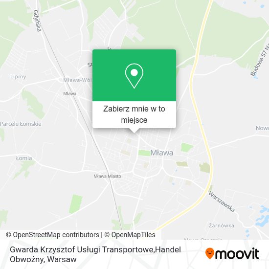 Mapa Gwarda Krzysztof Usługi Transportowe,Handel Obwoźny