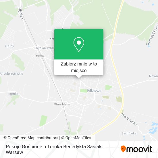 Mapa Pokoje Gościnne u Tomka Benedykta Sasiak