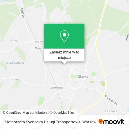 Mapa Małgorzata Sychocka Usługi Transportowe