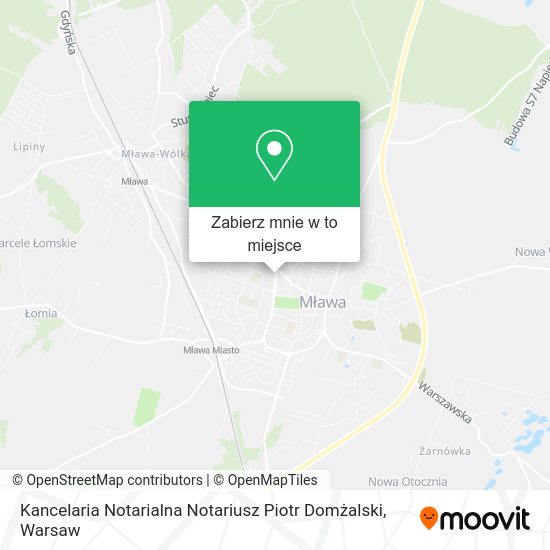 Mapa Kancelaria Notarialna Notariusz Piotr Domżalski