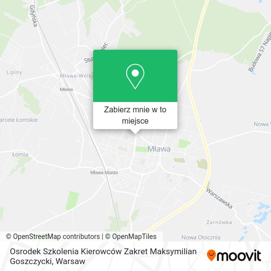 Mapa Osrodek Szkolenia Kierowców Zakret Maksymilian Goszczycki