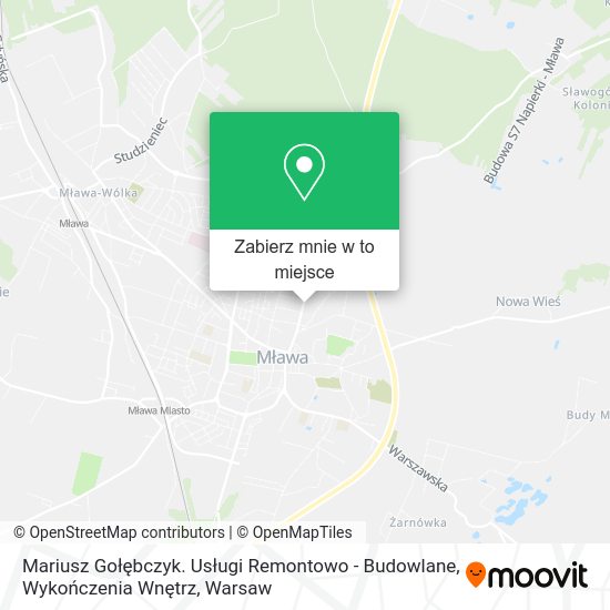 Mapa Mariusz Gołębczyk. Usługi Remontowo - Budowlane, Wykończenia Wnętrz