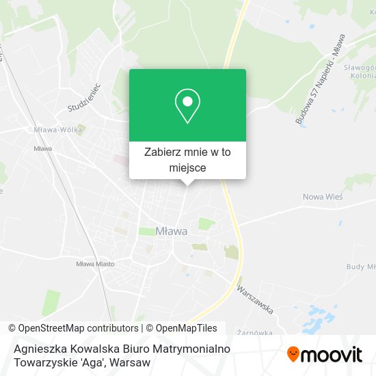 Mapa Agnieszka Kowalska Biuro Matrymonialno Towarzyskie 'Aga'