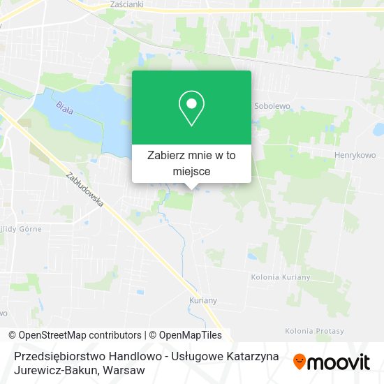 Mapa Przedsiębiorstwo Handlowo - Usługowe Katarzyna Jurewicz-Bakun