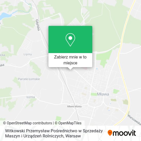 Mapa Witkowski Przemysław Pośrednictwo w Sprzedaży Maszyn i Urządzeń Rolniczych