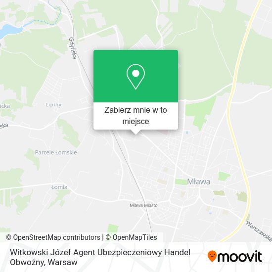 Mapa Witkowski Józef Agent Ubezpieczeniowy Handel Obwoźny