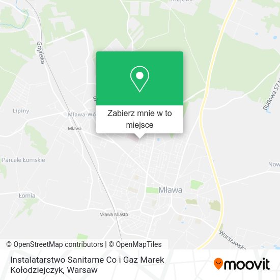 Mapa Instalatarstwo Sanitarne Co i Gaz Marek Kołodziejczyk