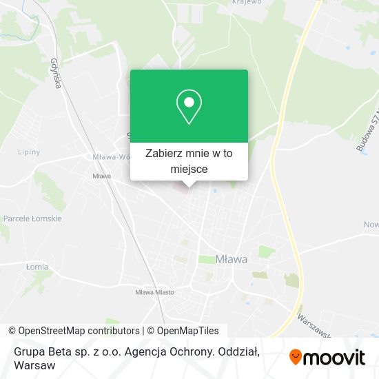 Mapa Grupa Beta sp. z o.o. Agencja Ochrony. Oddział