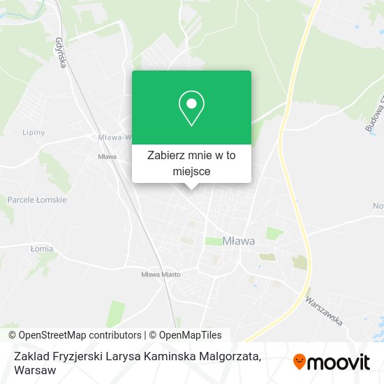 Mapa Zaklad Fryzjerski Larysa Kaminska Malgorzata