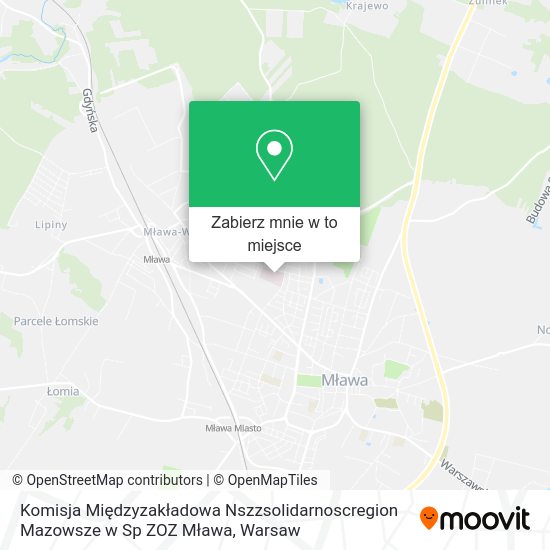 Mapa Komisja Międzyzakładowa Nszzsolidarnoscregion Mazowsze w Sp ZOZ Mława