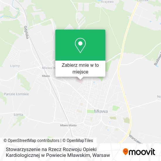 Mapa Stowarzyszenie na Rzecz Rozwoju Opieki Kardiologicznej w Powiecie Mławskim