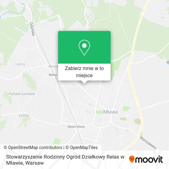 Mapa Stowarzyszenie Rodzinny Ogród Działkowy Relax w Mławie