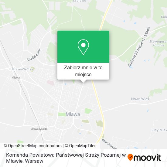 Mapa Komenda Powiatowa Państwowej Straży Pożarnej w Mławie