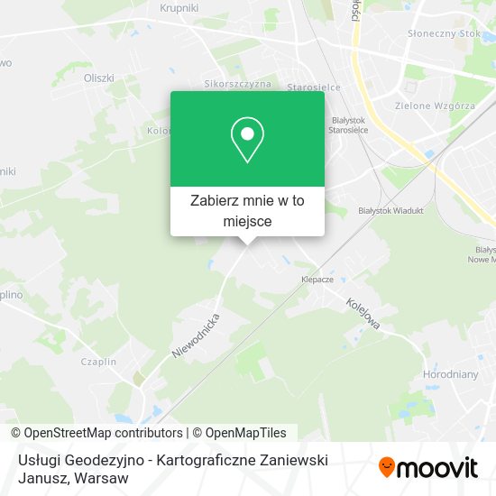 Mapa Usługi Geodezyjno - Kartograficzne Zaniewski Janusz