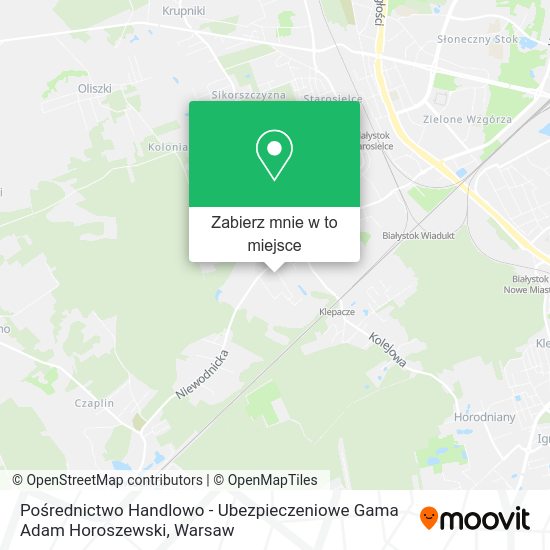 Mapa Pośrednictwo Handlowo - Ubezpieczeniowe Gama Adam Horoszewski