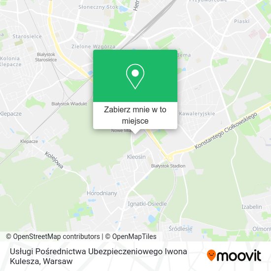 Mapa Usługi Pośrednictwa Ubezpieczeniowego Iwona Kulesza