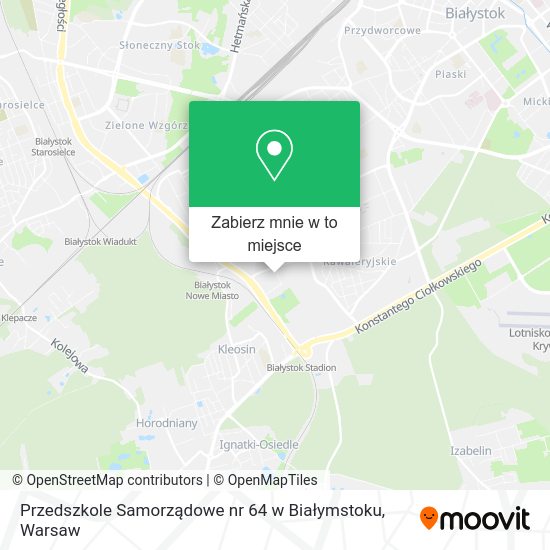 Mapa Przedszkole Samorządowe nr 64 w Białymstoku