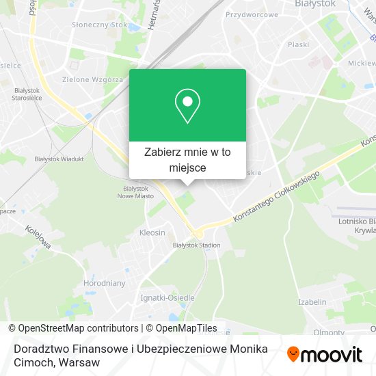 Mapa Doradztwo Finansowe i Ubezpieczeniowe Monika Cimoch