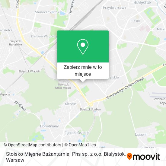 Mapa Stoisko Mięsne Bażantarnia. Phs sp. z o.o. Białystok