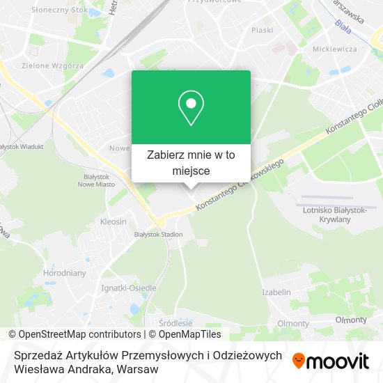 Mapa Sprzedaż Artykułów Przemysłowych i Odzieżowych Wiesława Andraka