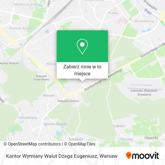 Mapa Kantor Wymiany Walut Dżega Eugeniusz