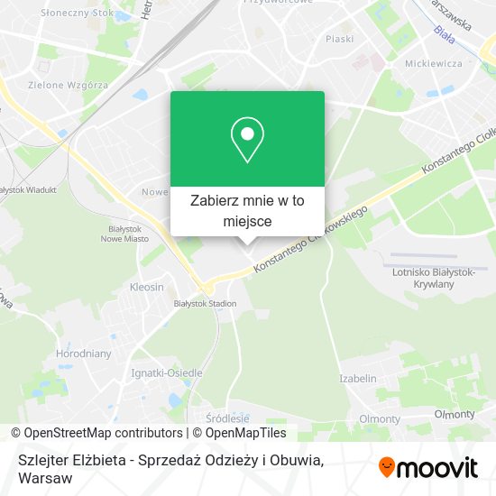 Mapa Szlejter Elżbieta - Sprzedaż Odzieży i Obuwia