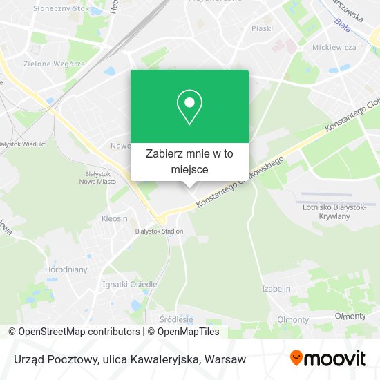 Mapa Urząd Pocztowy, ulica Kawaleryjska