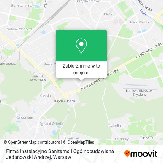 Mapa Firma Instalacyjno Sanitarna i Ogólnobudowlana Jedanowski Andrzej