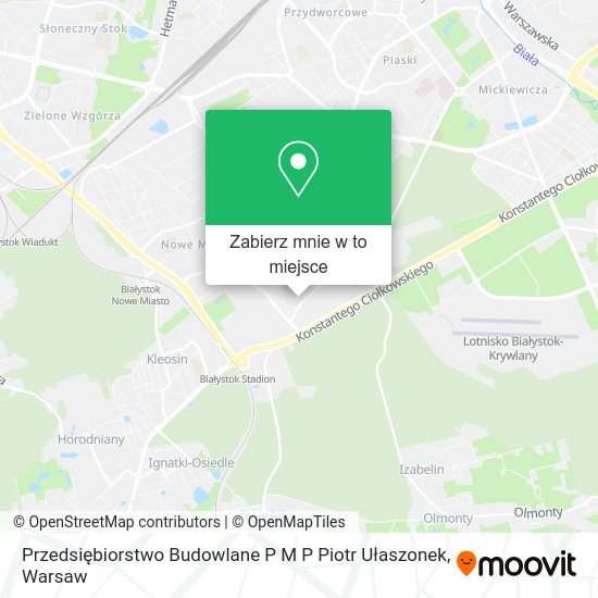 Mapa Przedsiębiorstwo Budowlane P M P Piotr Ułaszonek