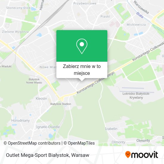 Mapa Outlet Mega-Sport Białystok