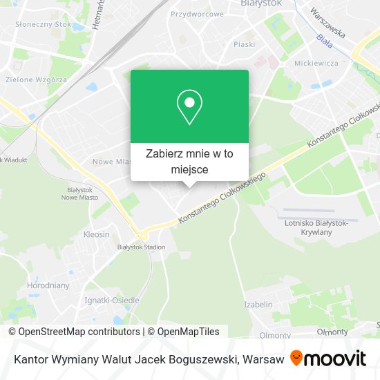 Mapa Kantor Wymiany Walut Jacek Boguszewski