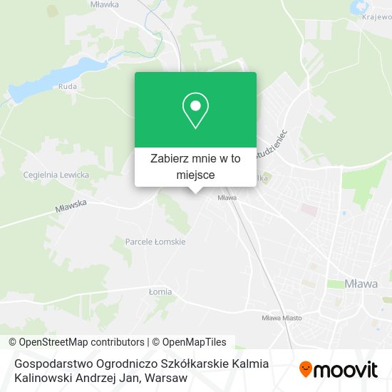 Mapa Gospodarstwo Ogrodniczo Szkółkarskie Kalmia Kalinowski Andrzej Jan