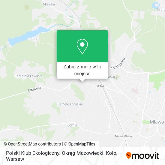 Mapa Polski Klub Ekologiczny. Okręg Mazowiecki. Koło