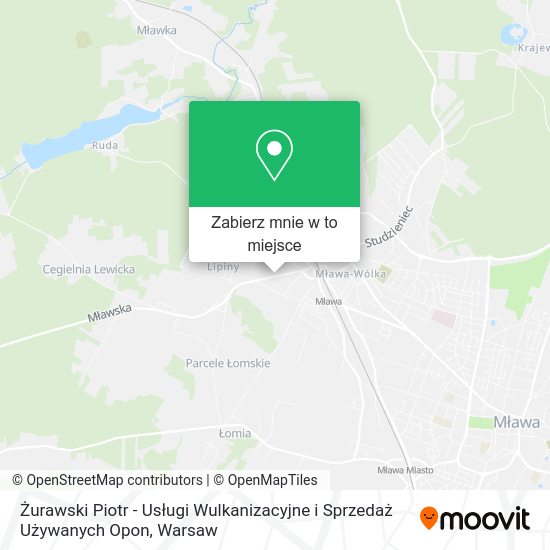 Mapa Żurawski Piotr - Usługi Wulkanizacyjne i Sprzedaż Używanych Opon