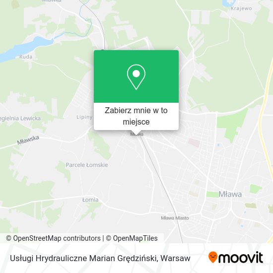 Mapa Usługi Hrydrauliczne Marian Grędziński