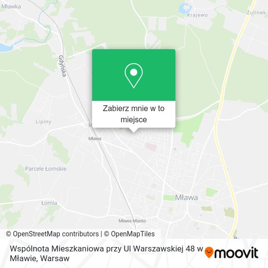 Mapa Wspólnota Mieszkaniowa przy Ul Warszawskiej 48 w Mławie