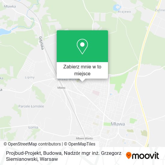 Mapa Projbud-Projekt, Budowa, Nadzór mgr inż. Grzegorz Siemianowski