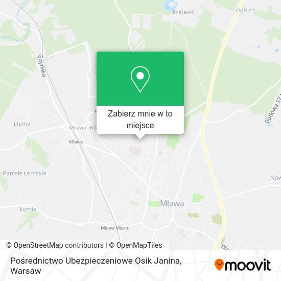 Mapa Pośrednictwo Ubezpieczeniowe Osik Janina