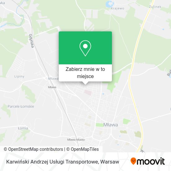 Mapa Karwiński Andrzej Usługi Transportowe