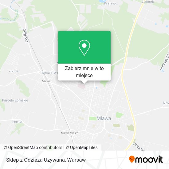 Mapa Sklep z Odzieza Uzywana