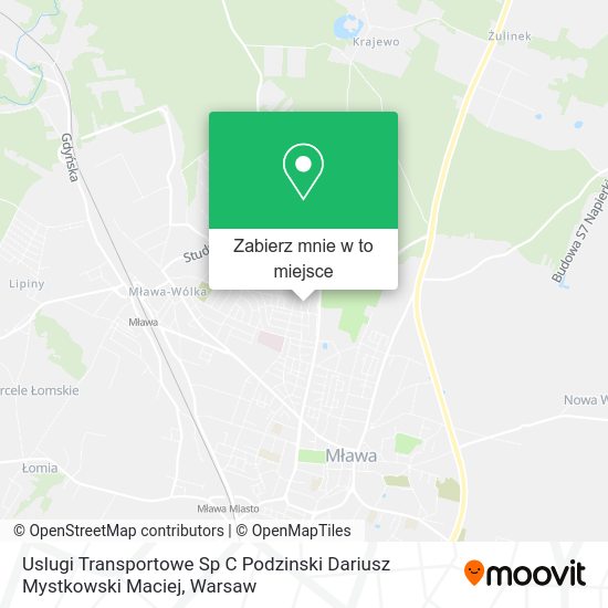 Mapa Uslugi Transportowe Sp C Podzinski Dariusz Mystkowski Maciej